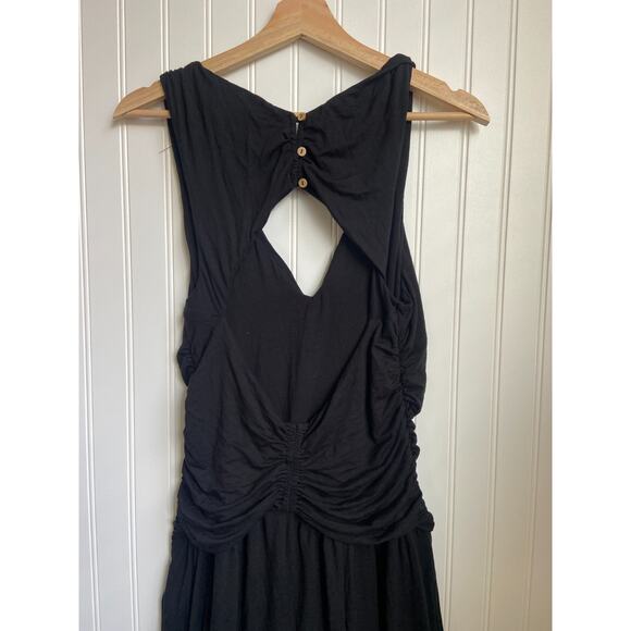 Free People Beach Jumpsuit Women's Medium Black Flowy Boho Open Back NEW - Picture 7 of 7